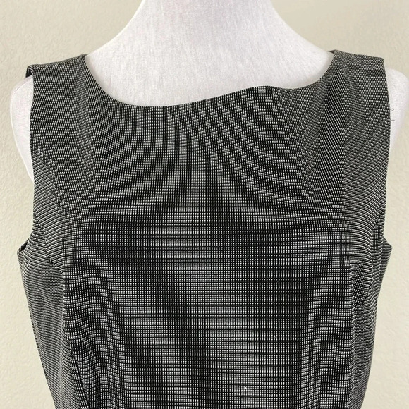 Tahari Arthur S. Levine Black white textured shift midi dress size 6 - Picture 2 of 8
